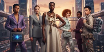 Diverse models displaying 2026 US fashion jewelry and bag trends in a city setting.