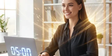 Person confidently starting a task, embodying the 5-minute rule for productivity