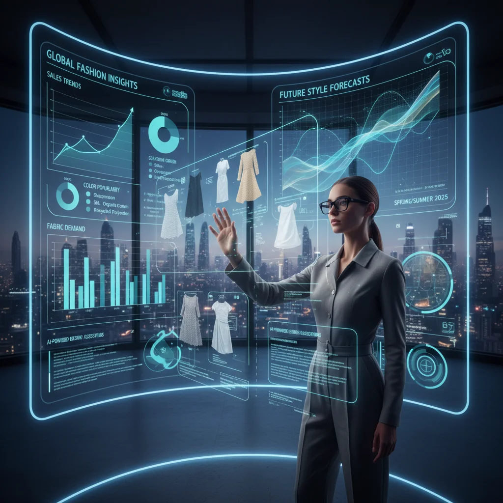 AI-powered fashion trend prediction dashboard with designer interaction.