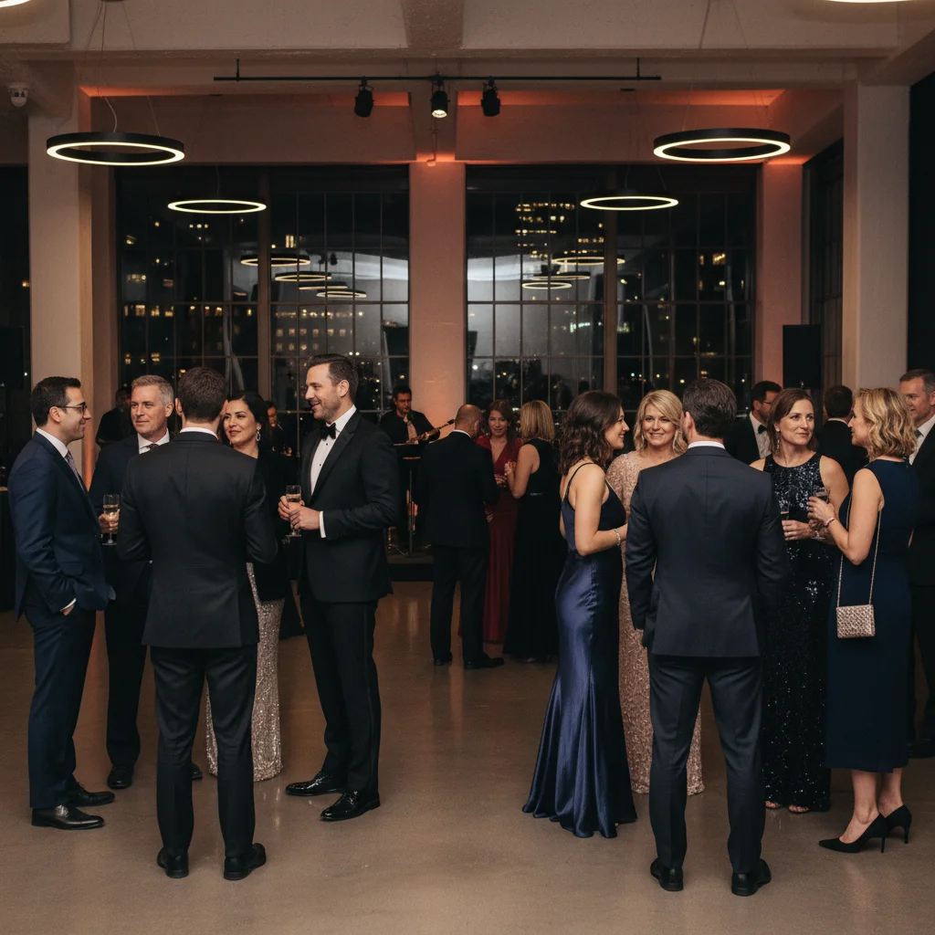 Diverse guests at a black-tie optional event in the US