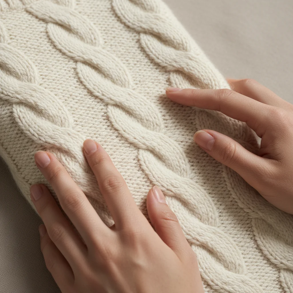 Close-up of high-quality, unbranded fabric showcasing exquisite craftsmanship and subtle texture.