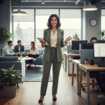 Workwear Wonders: 5 Professional Fashion Trends for Hybrid Workplaces in 2026 Professional woman in modern hybrid work attire, blending comfort and style