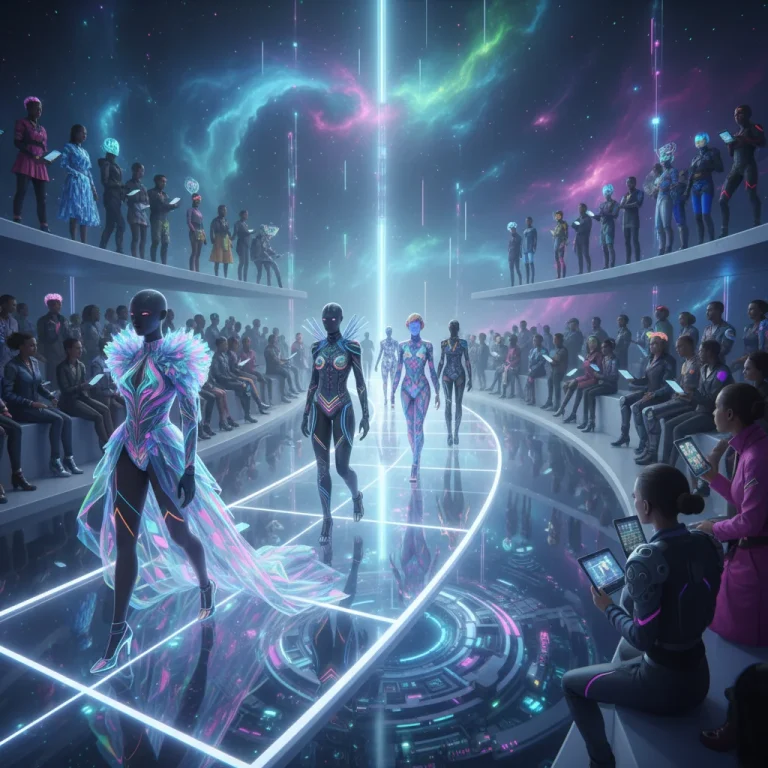Futuristic digital fashion show in the metaverse influencing physical apparel choices in the US
