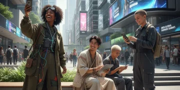 Diverse micro-influencers displaying 2026 niche fashion trends on social media in an urban setting.