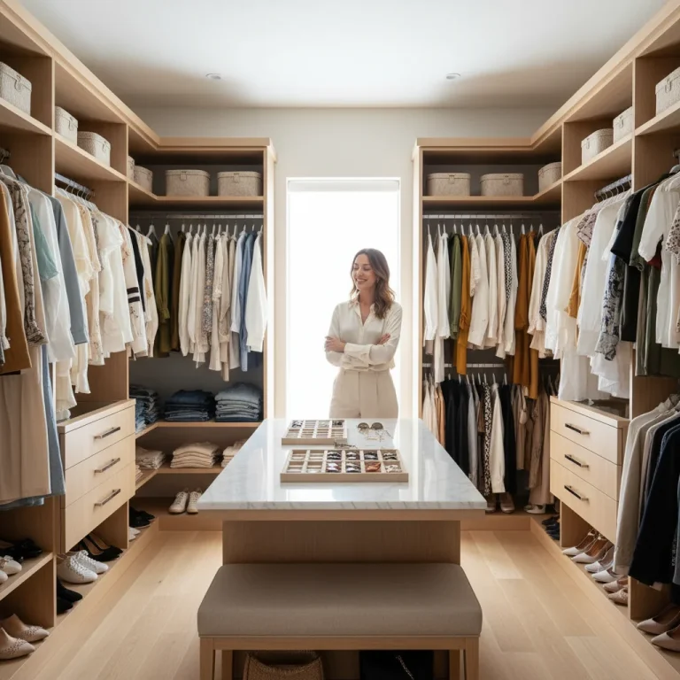 Organized functional wardrobe 2026 with neatly arranged clothes and accessories
