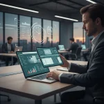 Person efficiently managing tasks on a tablet and laptop, symbolizing effective task batching for productivity.