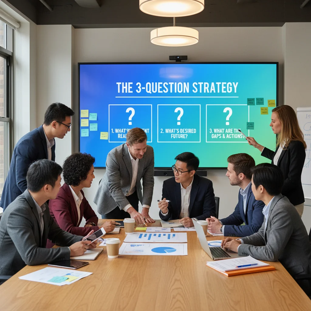 Team applying the 3-question decision framework in a collaborative setting
