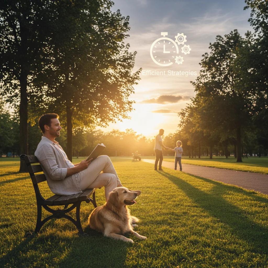 Happy person enjoying leisure time after a productive workday, showcasing work-life balance.
