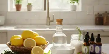 Eco-Friendly Cleaning: 7 Natural Solutions for a Healthier Home in 2026 Natural cleaning ingredients on a sparkling kitchen counter, symbolizing eco-friendly home care.