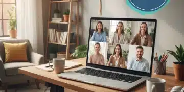 Diverse remote workers in comfortable professional attire on a video call, illustrating a budget work-from-home wardrobe.
