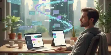 Organized digital workspace with laptop and tablet, symbolizing a decluttered digital life for 2026.