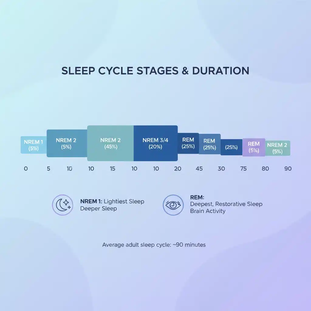 Infographic showing sleep stages and cycles